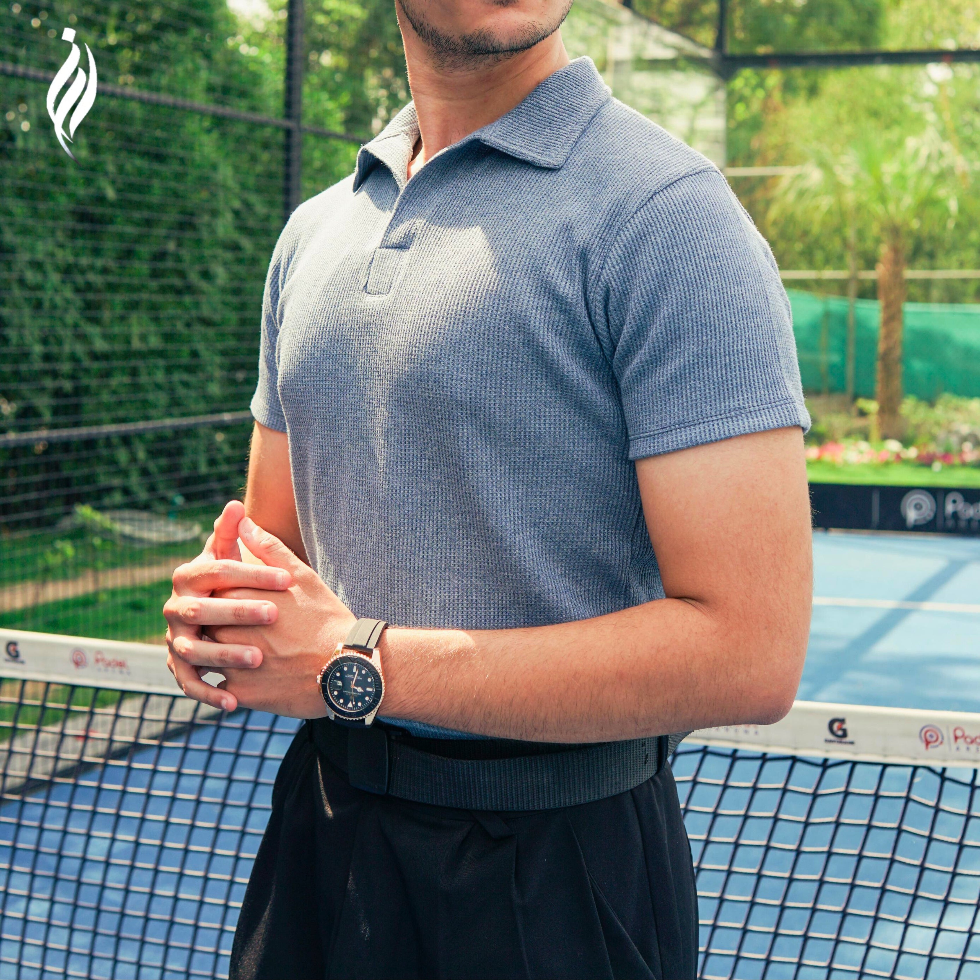 WAFFLE KNITE POLO (B)